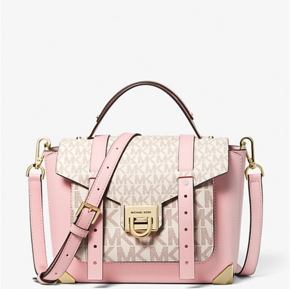 Michael kors Manhattan medium  leather logo satchel bag. - Picture 1 of 10